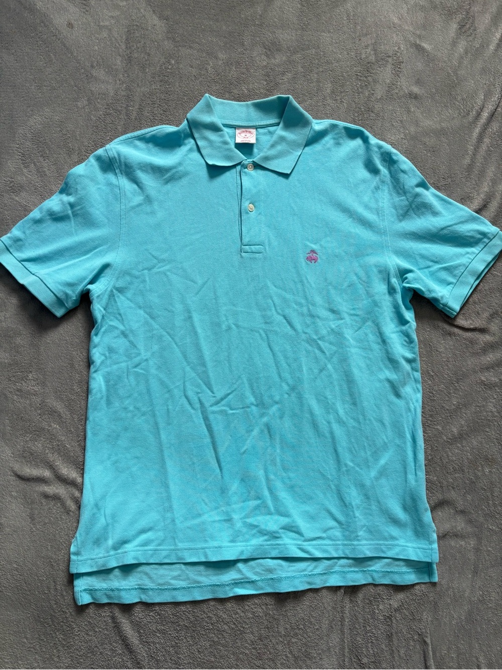 Brooks Brothers 346 Original Fit Men’s Seafoam Solid Polo Shirt M Short Sleeve